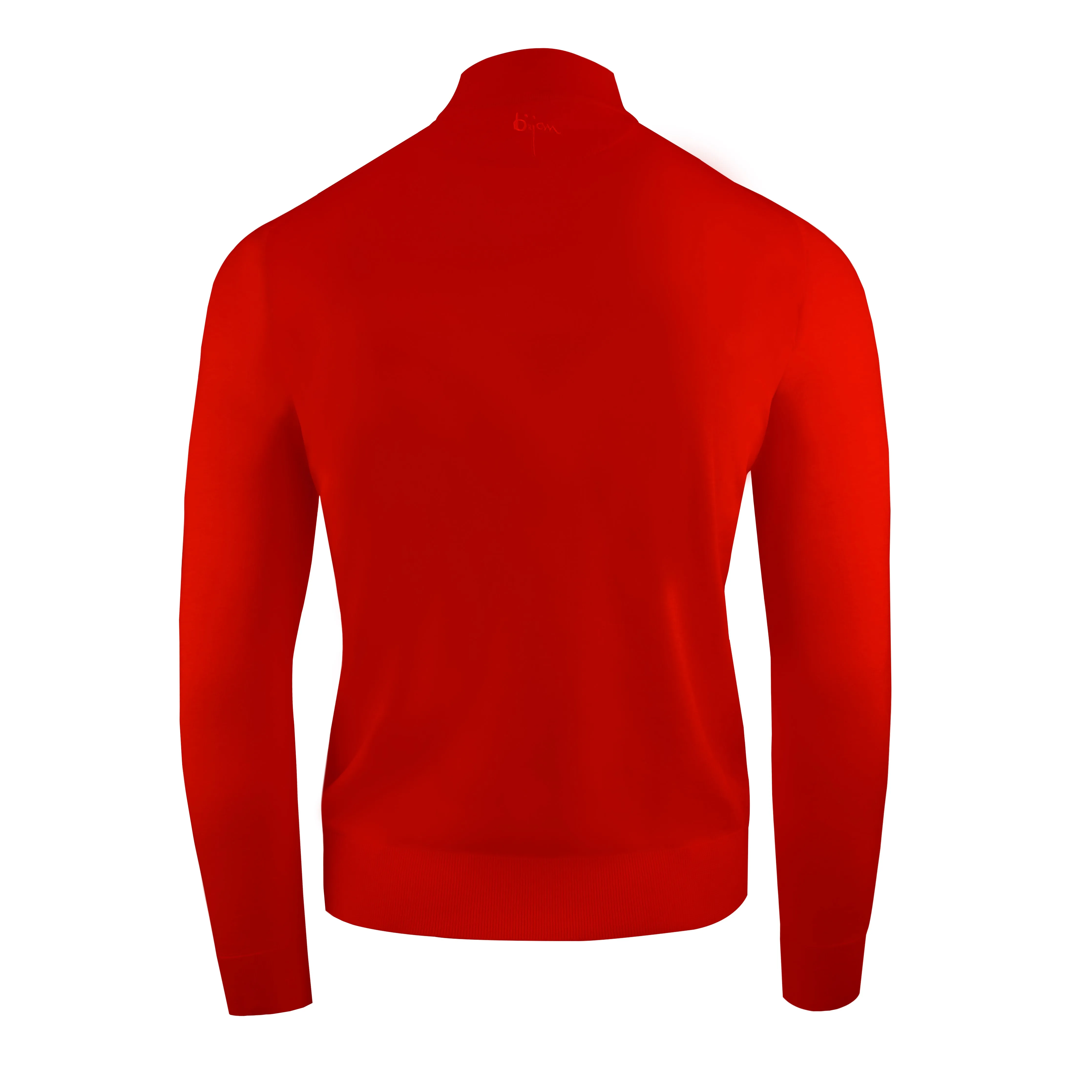 Red Cashmere and Silk Mock Neck Sweater