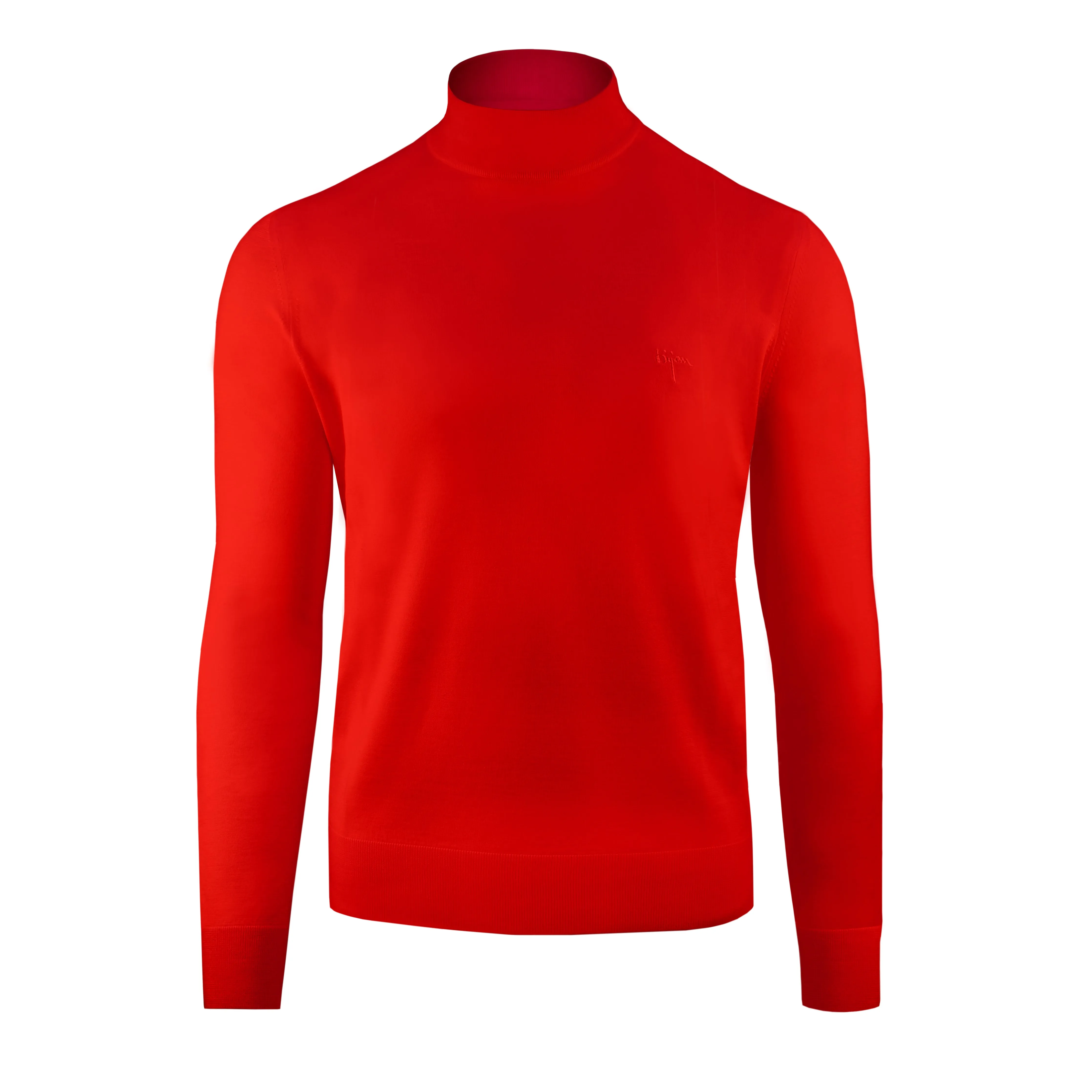 Red Cashmere and Silk Mock Neck Sweater