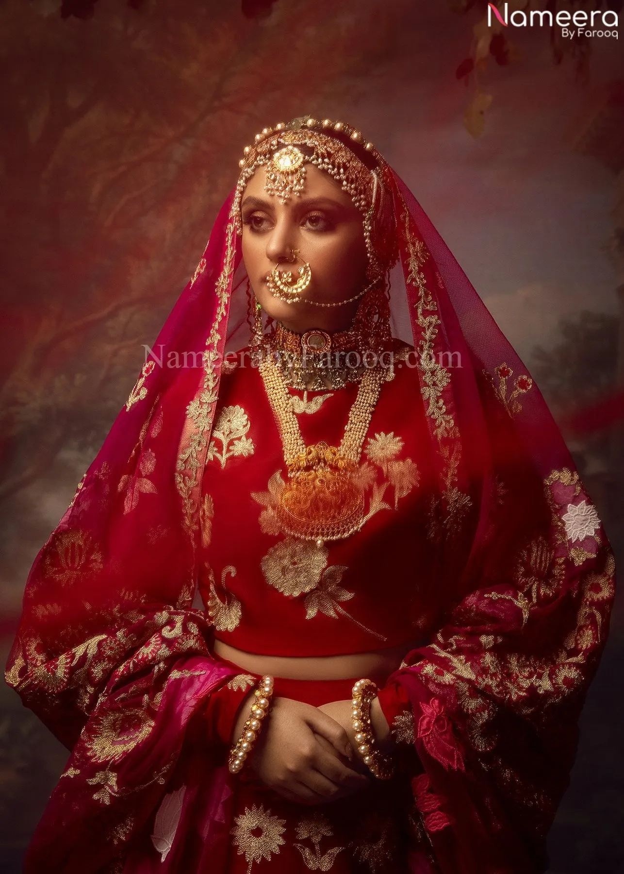 Red Silk Lehenga Choli Bridal Designer Dress #BN800