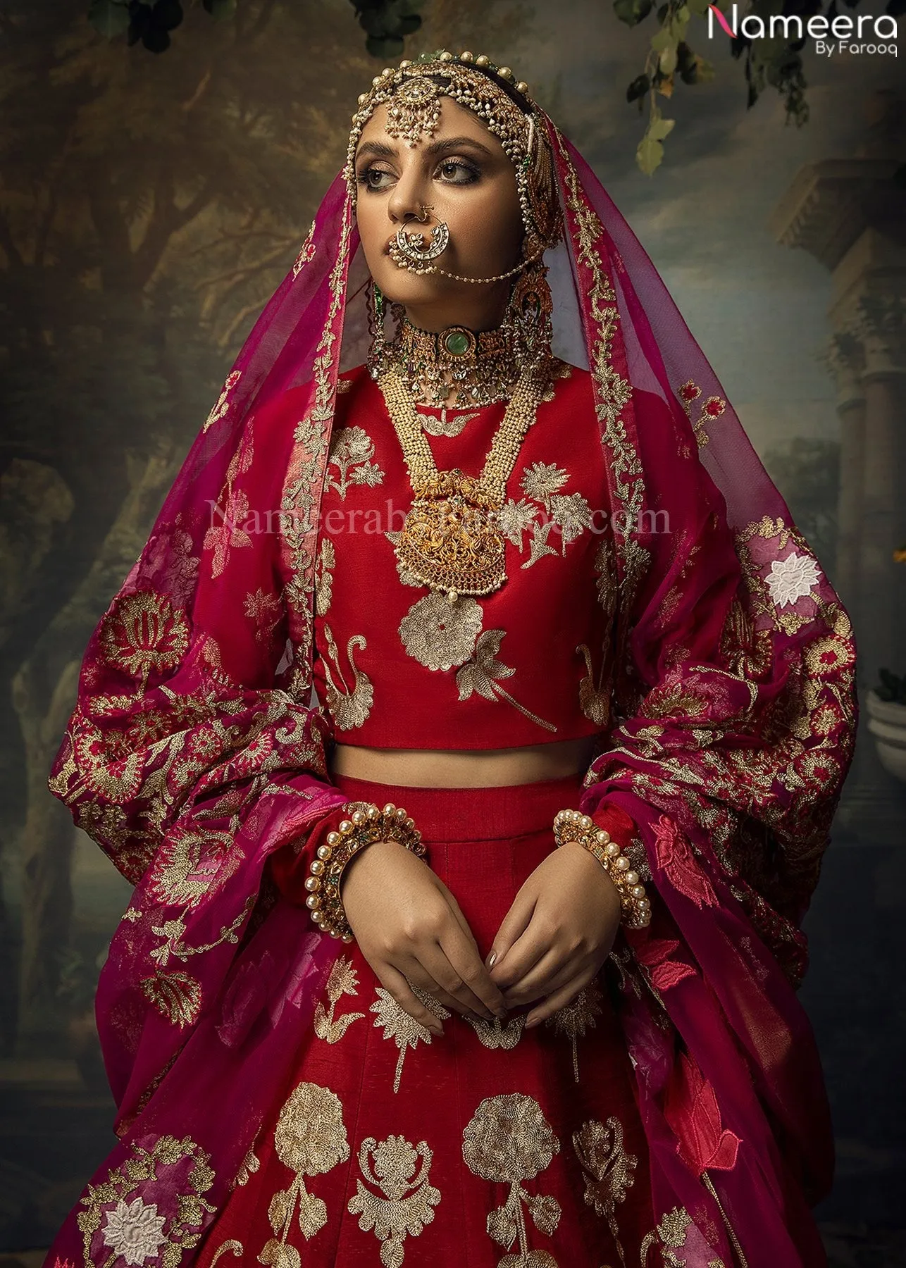Red Silk Lehenga Choli Bridal Designer Dress #BN800