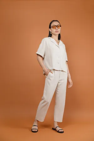 Renata Linen Sand Colour Co-ord Shirt