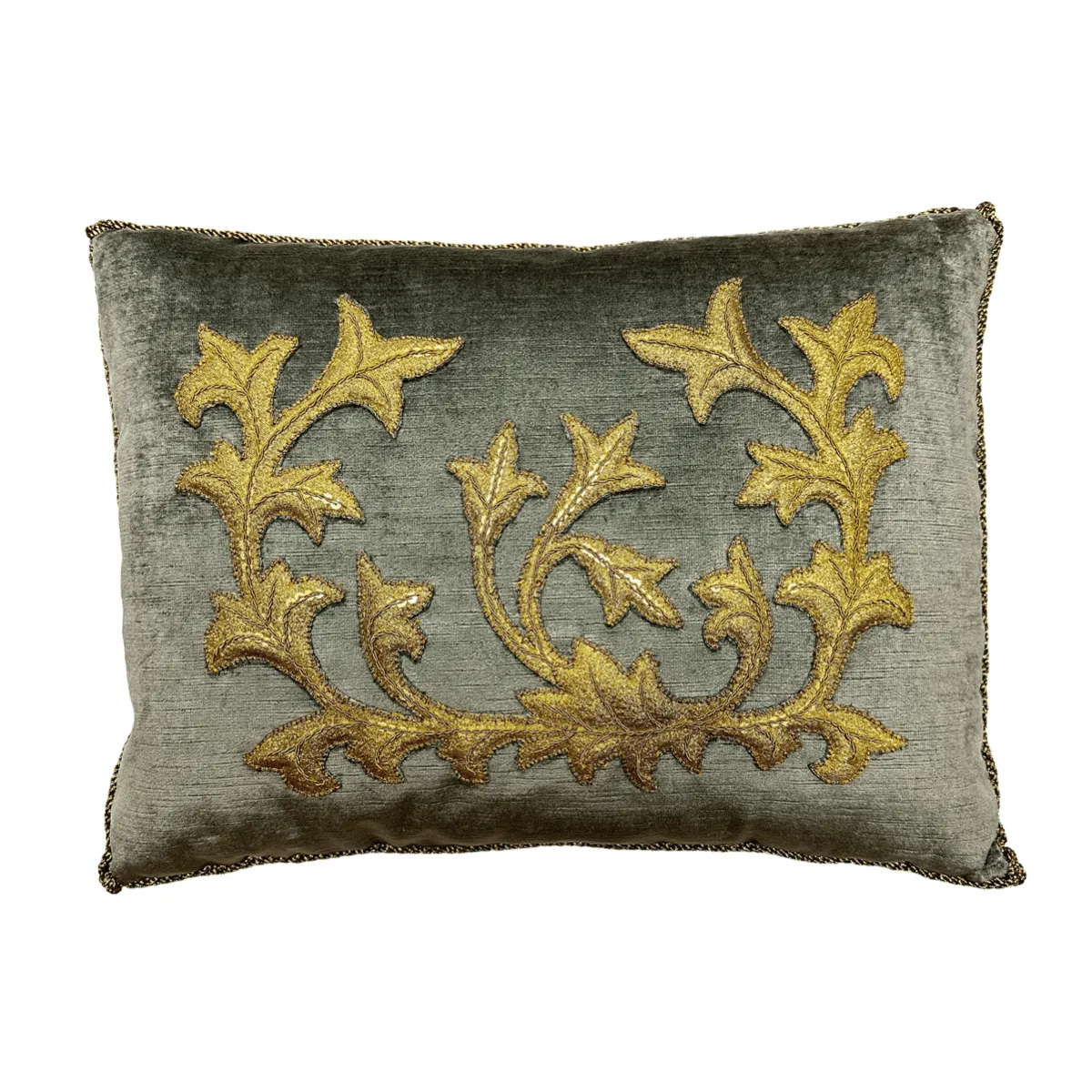 RESERVED: 1920's European Cloth of Gold Applique with Gold Metallic Embroidery (#A042823 | 14 x 18 1/2")