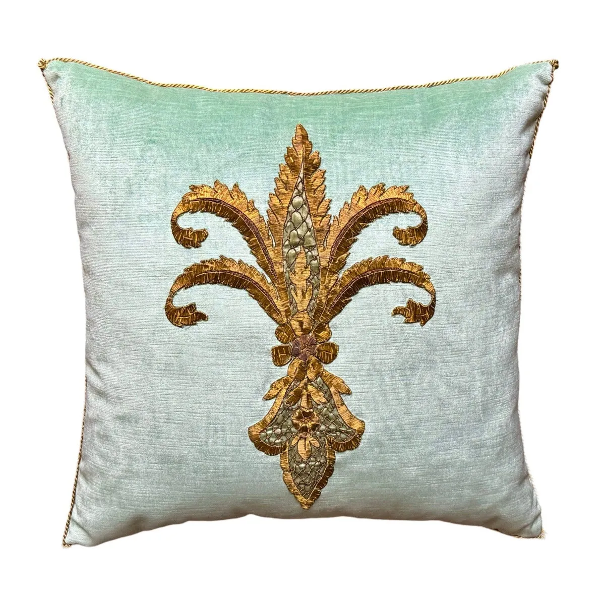 RESERVED: Antique Ottoman Empire Gold Metallic Embroidery (#E031124A&B | 20 x 20")