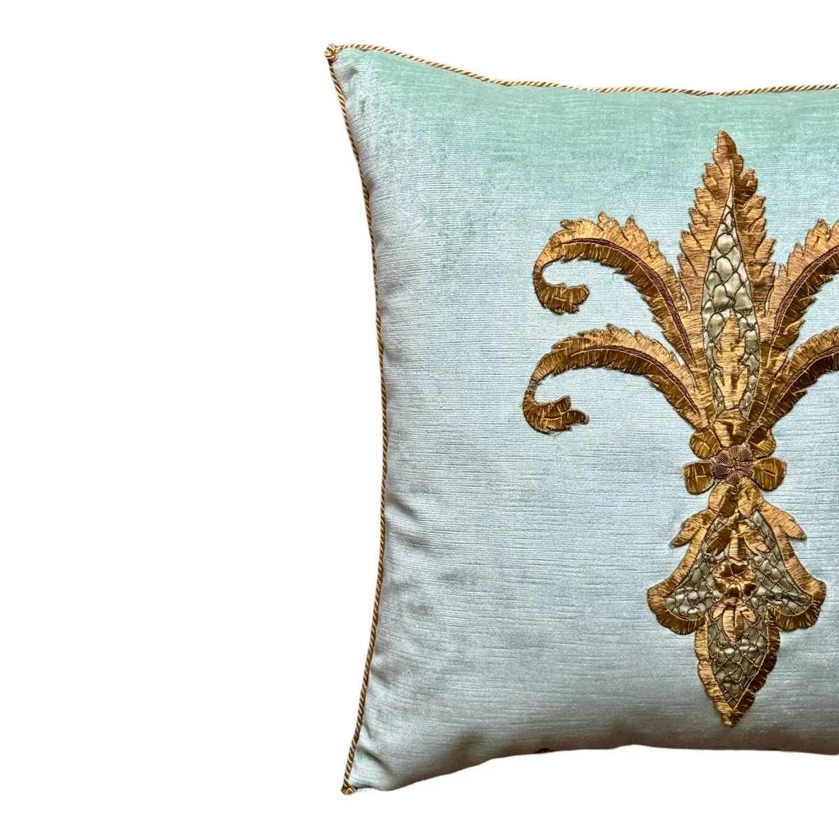 RESERVED: Antique Ottoman Empire Gold Metallic Embroidery (#E031124A&B | 20 x 20")