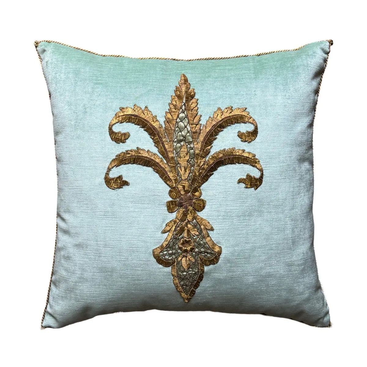 RESERVED: Antique Ottoman Empire Gold Metallic Embroidery (#E031124A&B | 20 x 20")