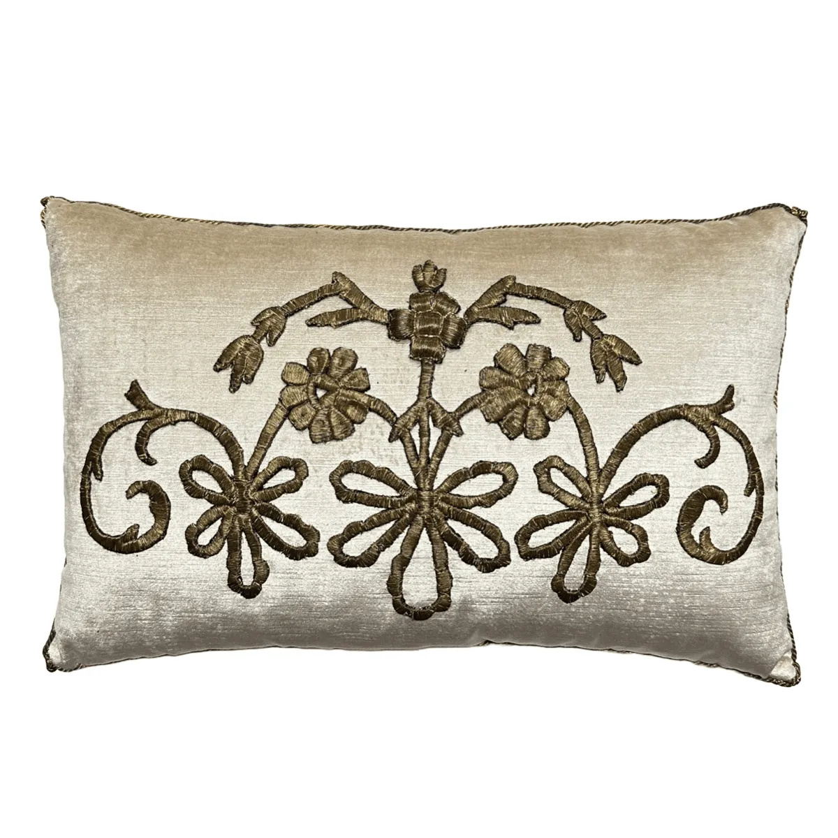 RESERVED - Antique Ottoman Empire Raised Gold Metallic Embroidery (#E042923 | 13 1/2 x 21")