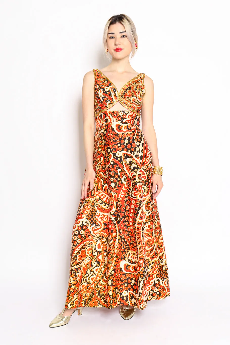 Rhinestone Paisley Gown