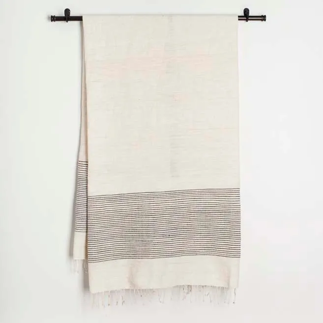 Riviera Collection Cotton Bath Towel Ribbed Accents 38 x 72 inches