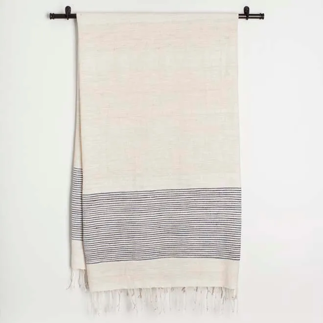 Riviera Collection Cotton Bath Towel Ribbed Accents 38 x 72 inches