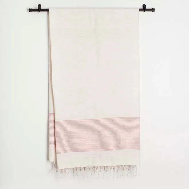 Riviera Collection Cotton Bath Towel Ribbed Accents 38 x 72 inches