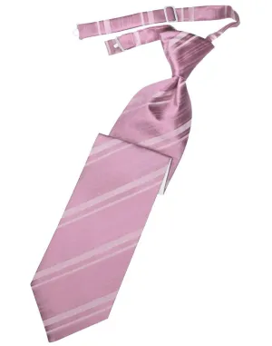 Rose Petal Striped Satin Kids Necktie