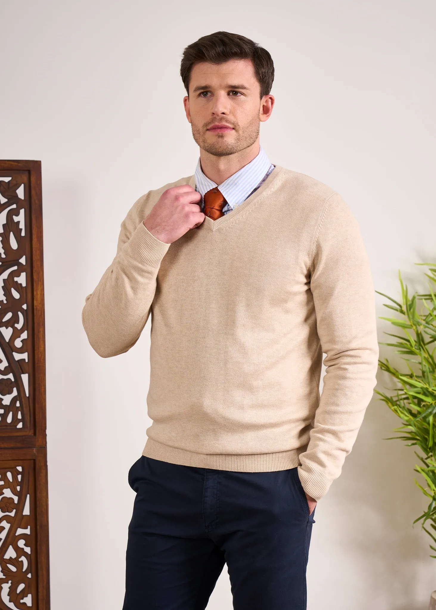 Rothwell Cotton Cashmere Jumper In Sand