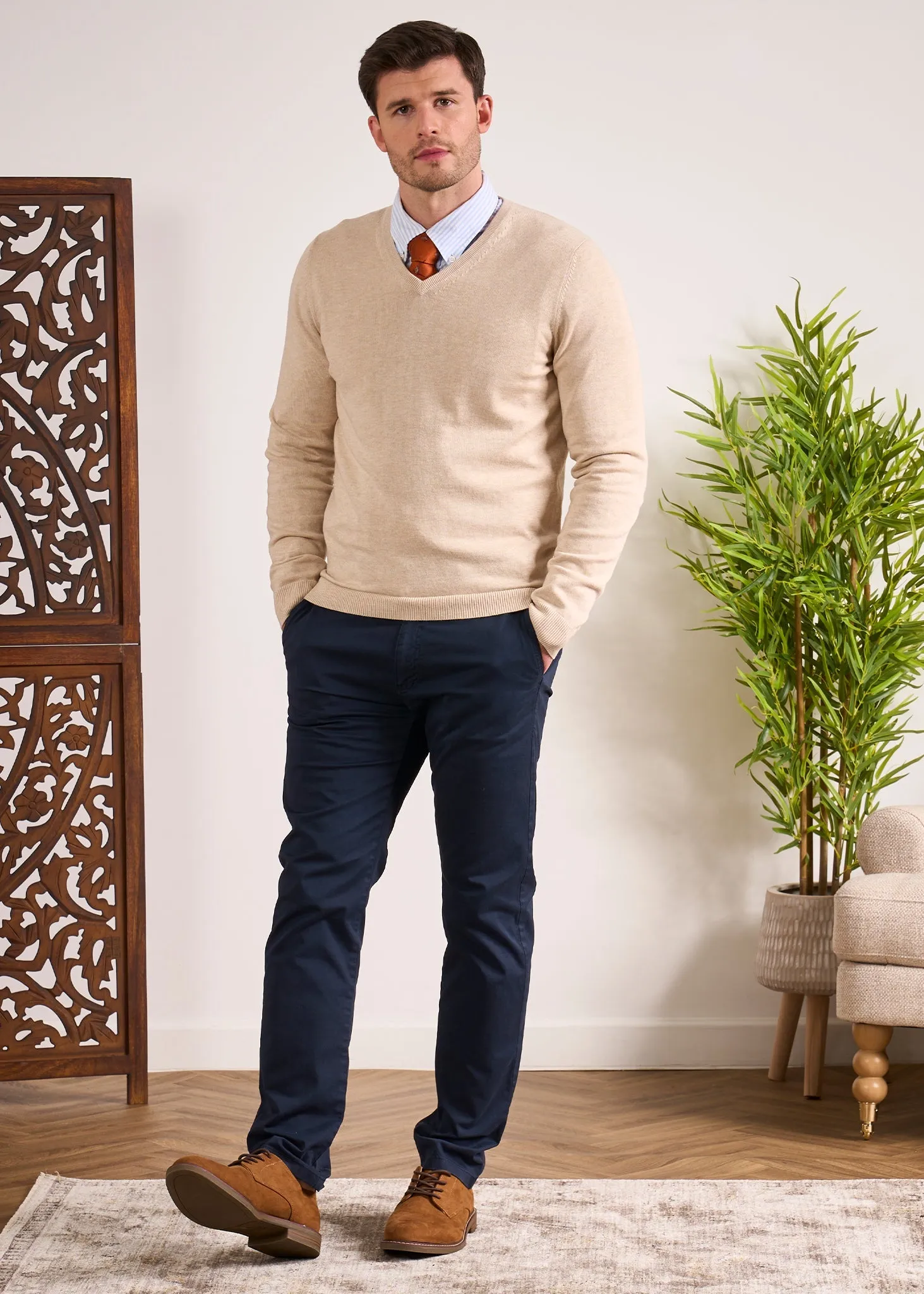 Rothwell Cotton Cashmere Jumper In Sand