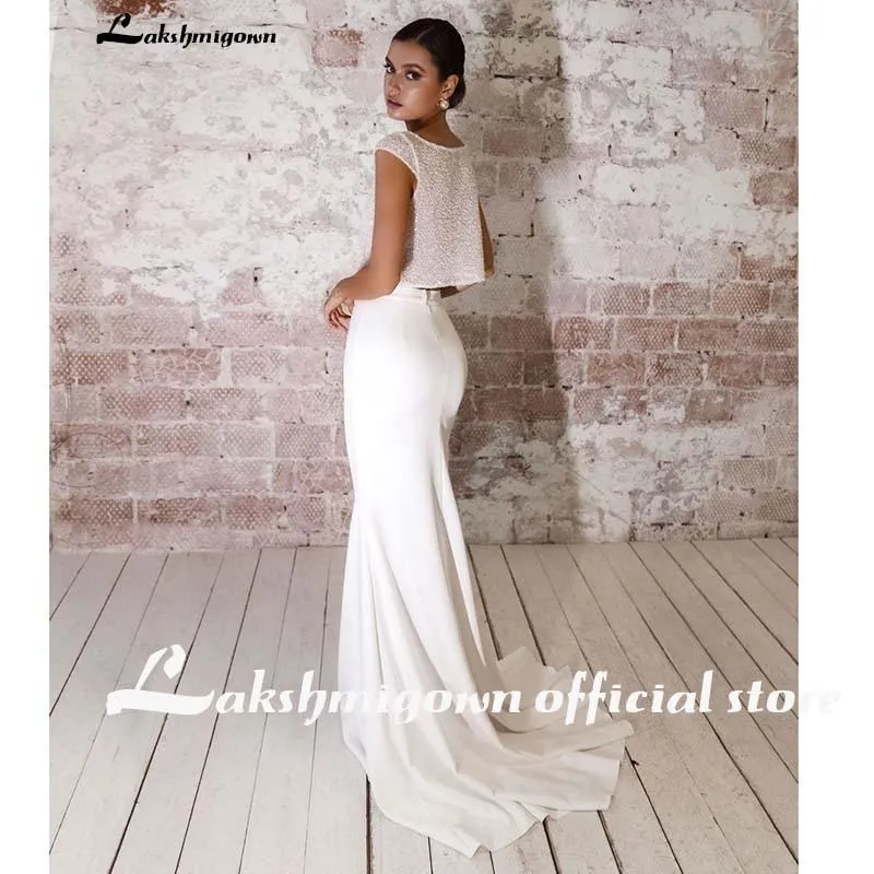Roycebridal Elegant Mermaid Wedding Dresses top Bling Bling Sequins Satin