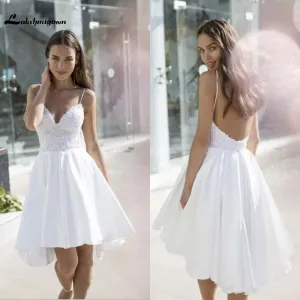 Roycebridal Satin Wedding Dress Elegant Plus Size White Wedding Gowns