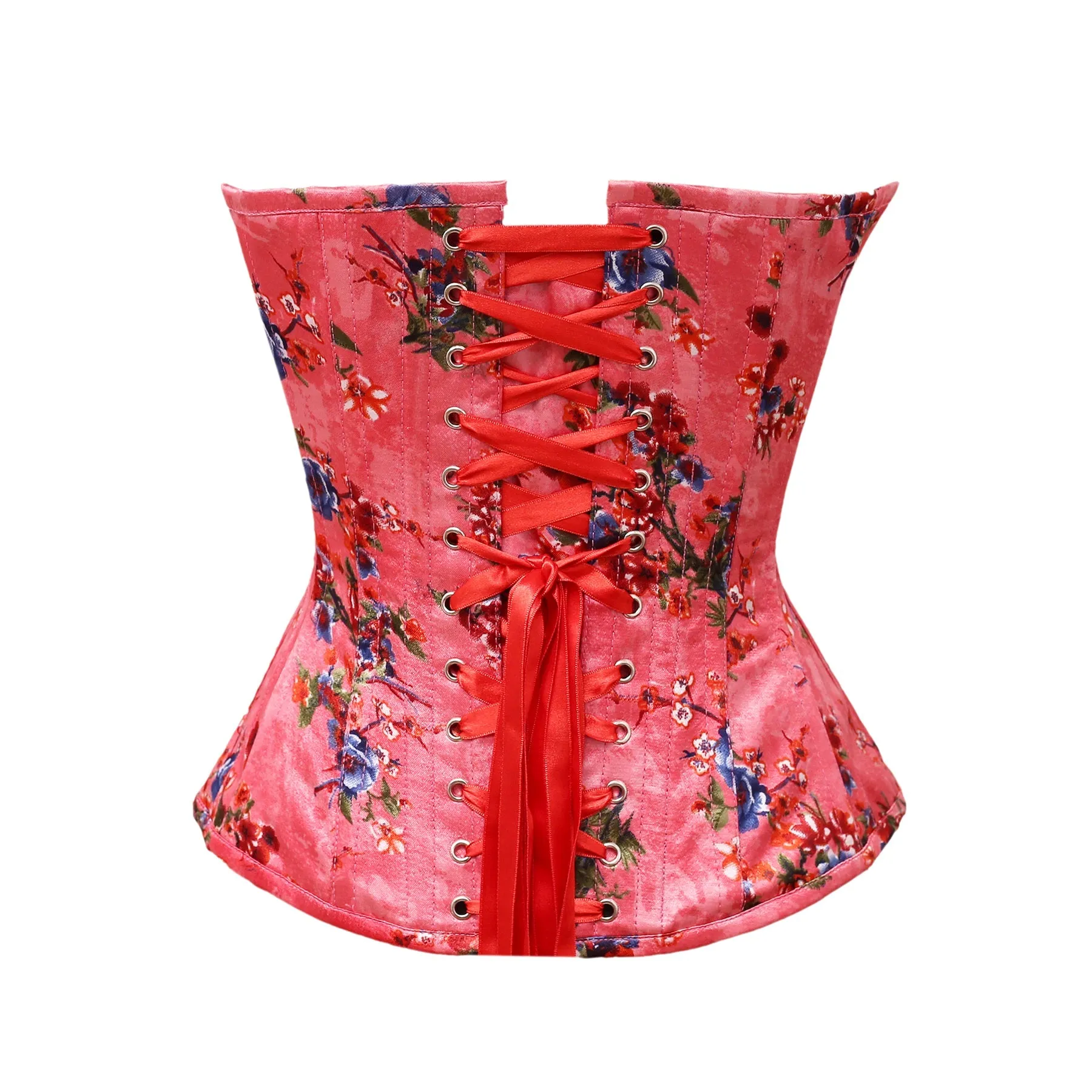 Russo Floral Print Satin Overbust Corset