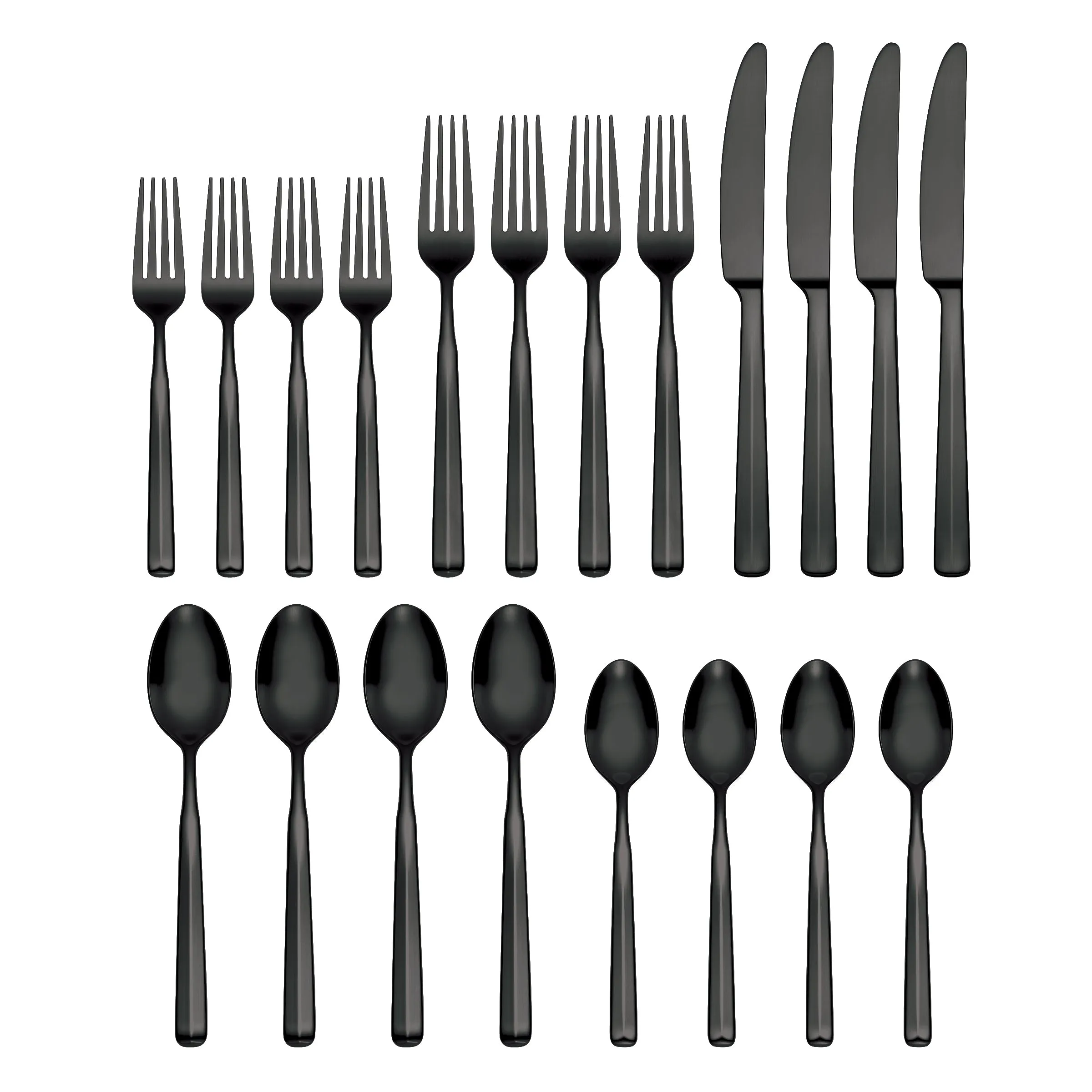 Ryder Satin Black 20-Piece Flatware Set