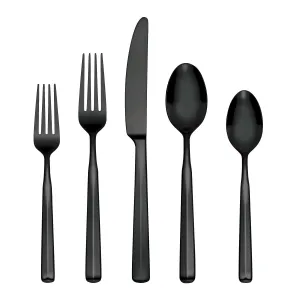 Ryder Satin Black 20-Piece Flatware Set