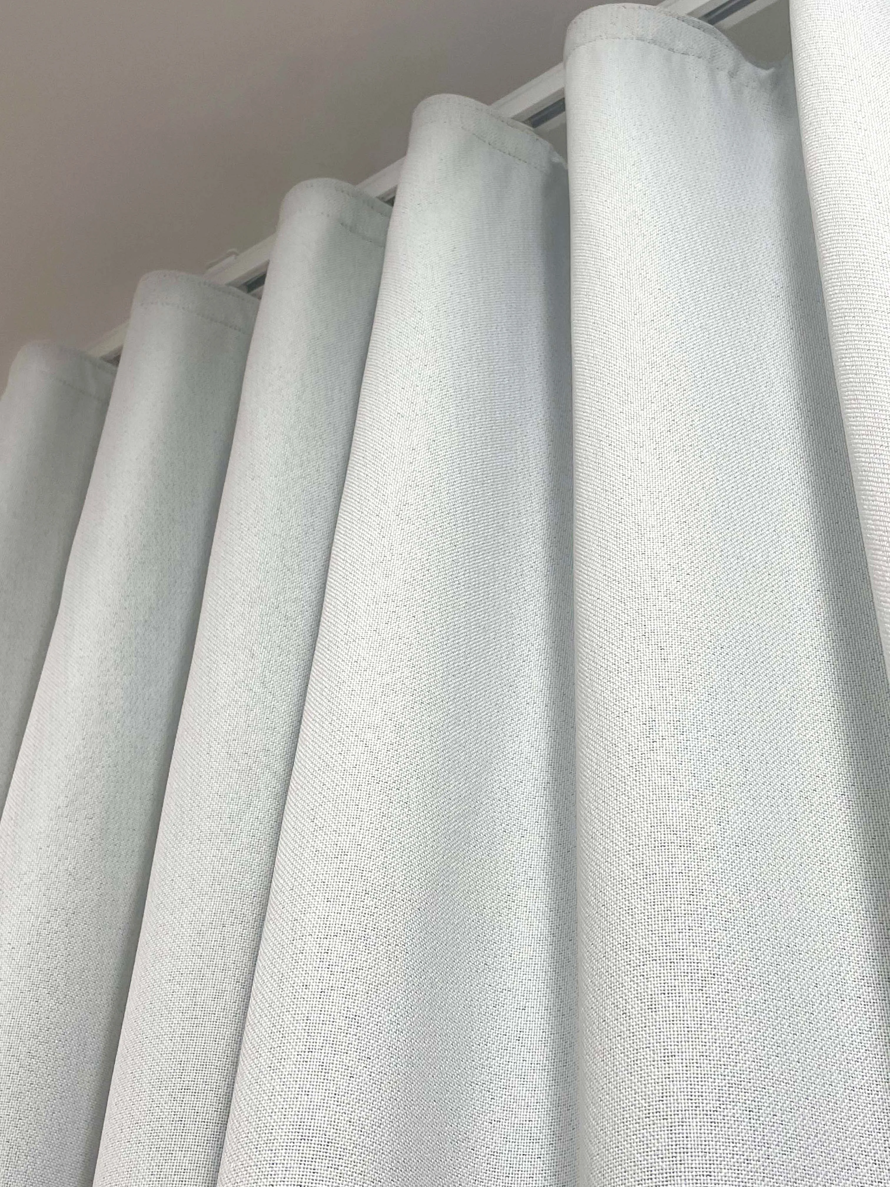 S Fold Blackout Faux Linen Curtain, Ripple fold Blackout Drapery.