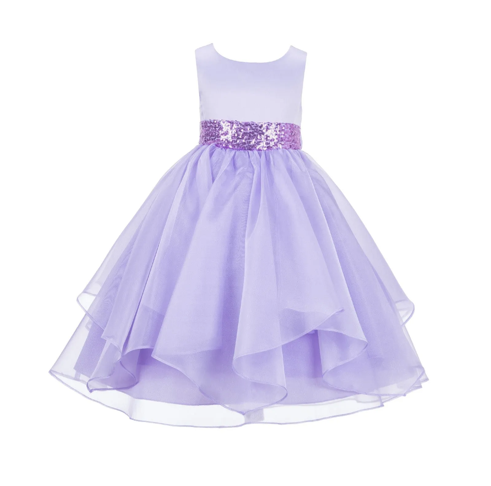 Sequin Ruffles Organza Flower Girl Dress Toddler Wedding Pageant Party Recital Special Event 012S(1)