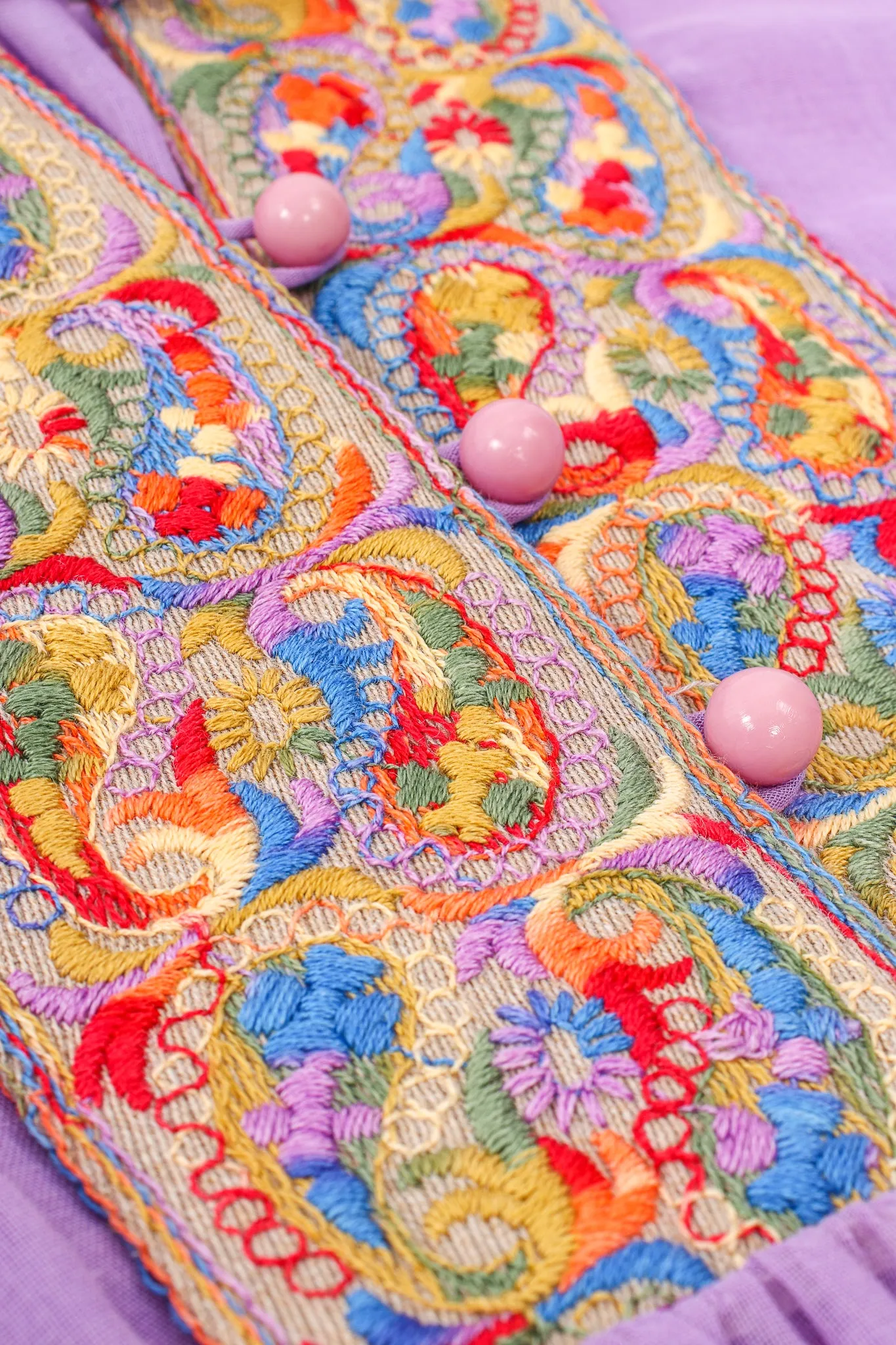 Sheer Paisley Embroidered Peasant Dress