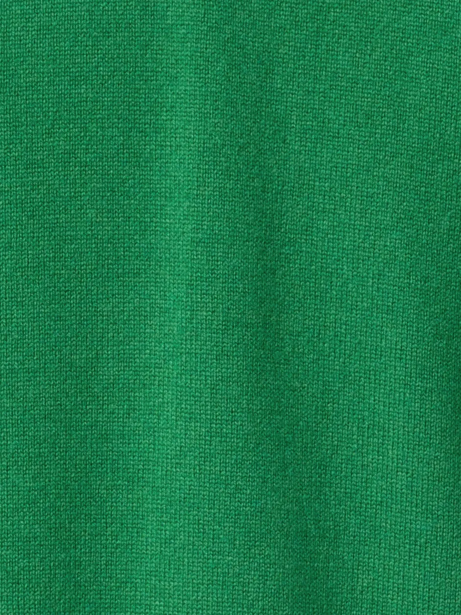 Short Sleeve Cashmere Knotted Mock Neck Top