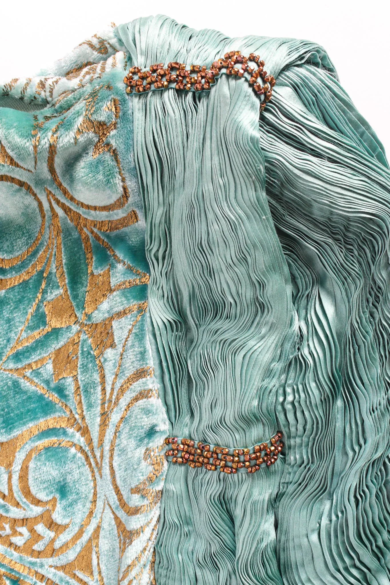 Silk Velvet Pleated Drape Dress