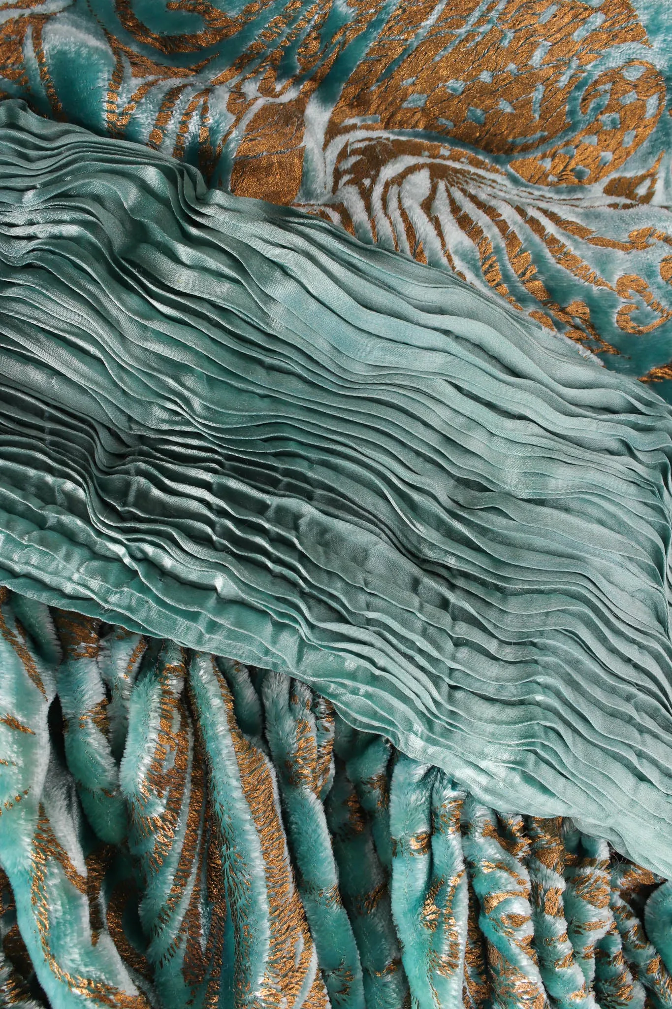 Silk Velvet Pleated Drape Dress