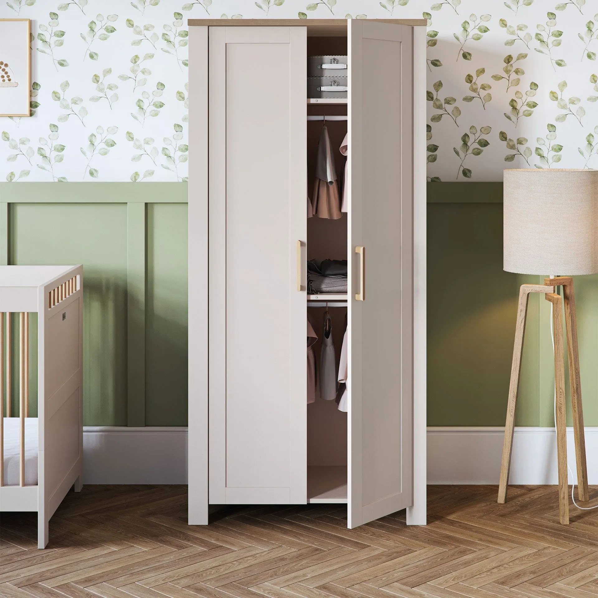 Silver Cross Seville 2 Piece Wardrobe Room Set in Cashmere Oak