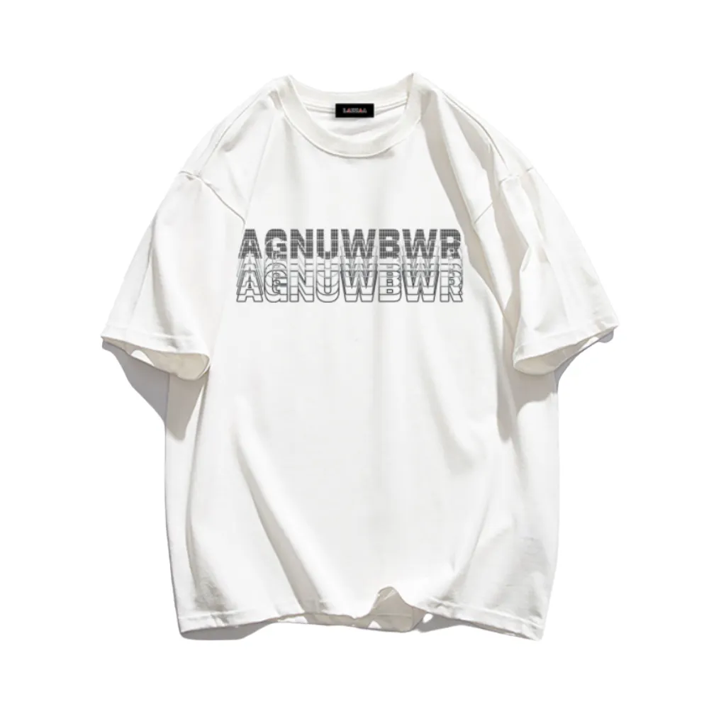 Simple Monogram Print T-shirt