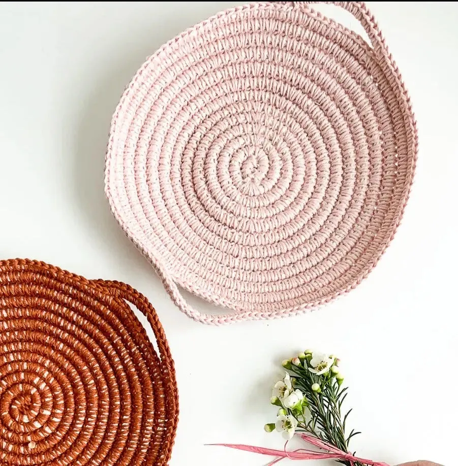 Skye Linen Crochet Basket Kit, Rust