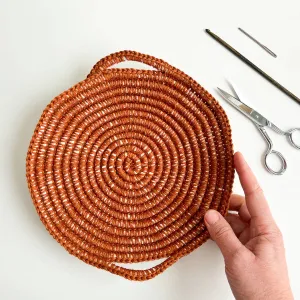 Skye Linen Crochet Basket Kit, Rust