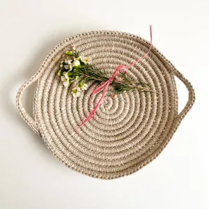 Skye Linen Crochet Basket Kit, Stone