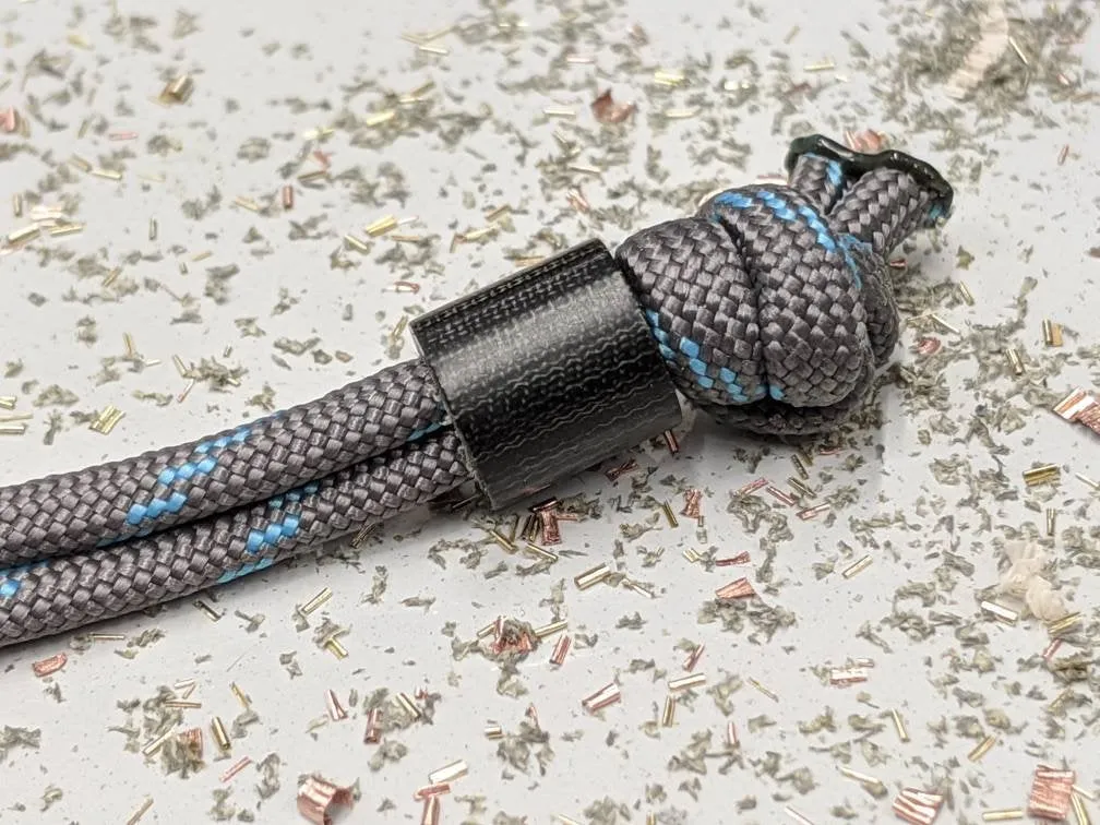 Smooth Texture Black Linen Micarta Lanyard  and a Free Paracord Lanyard