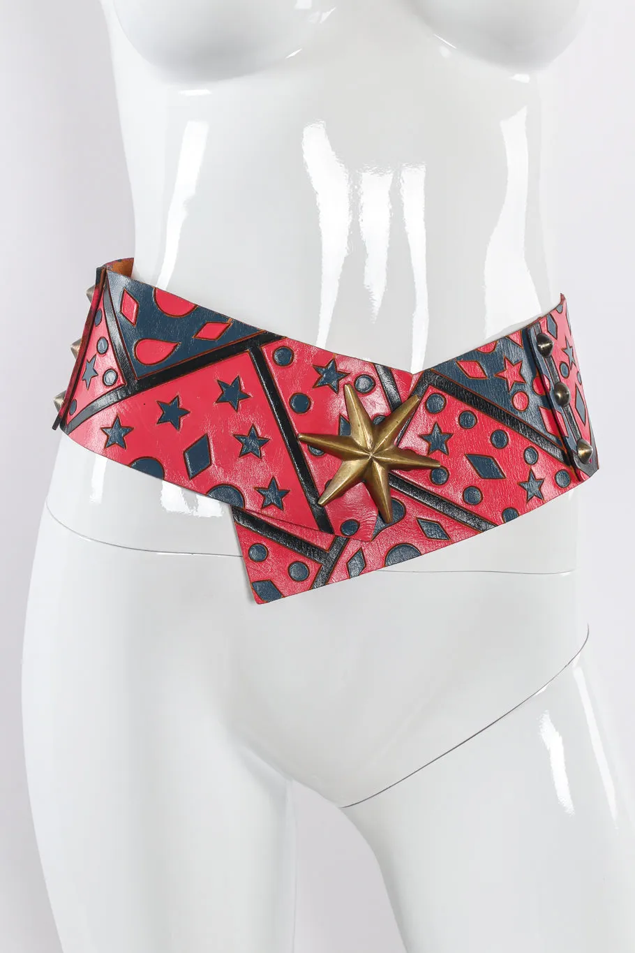 Starburst Wide Leather Waist Belt