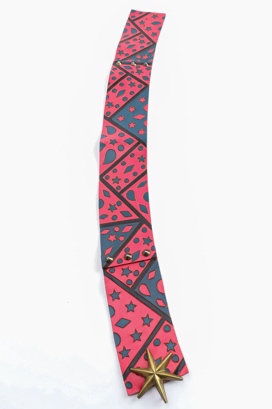 Starburst Wide Leather Waist Belt