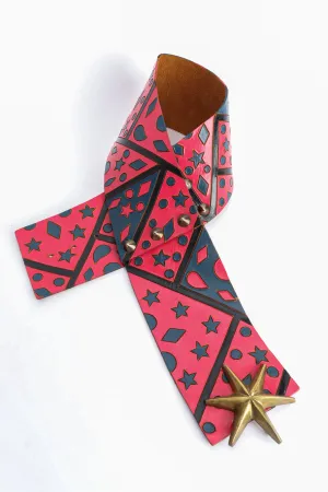 Starburst Wide Leather Waist Belt