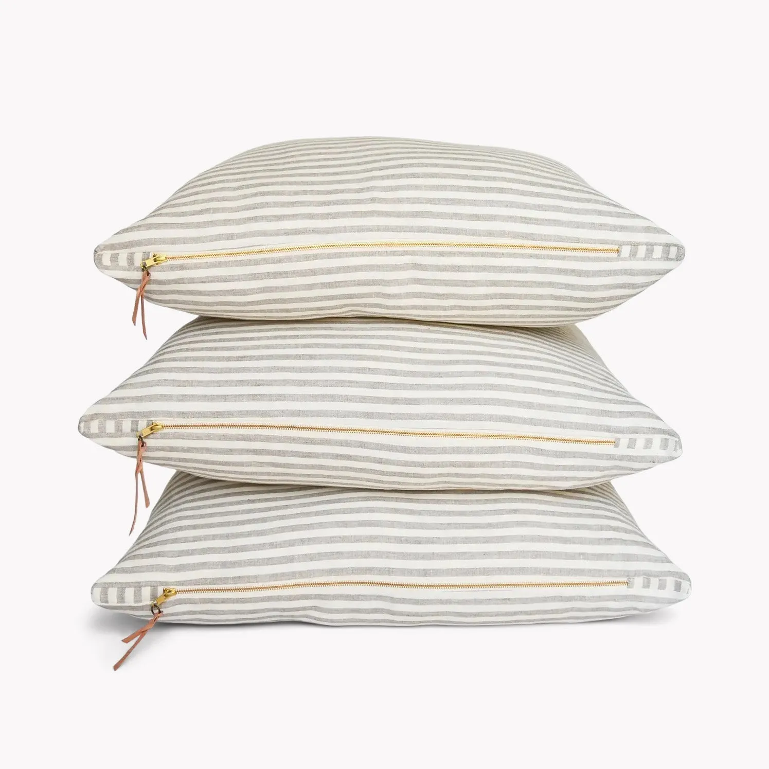 Striped Oatmeal Linen Pillow