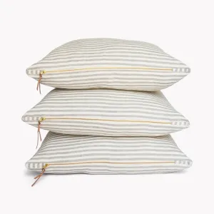 Striped Oatmeal Linen Pillow