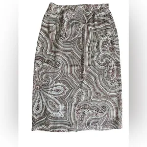 Talbots Silk Red/Tan Paisley vintage maxi Skirt‎ size 10