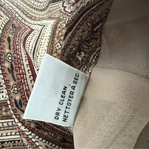 Talbots Silk Red/Tan Paisley vintage maxi Skirt‎ size 10