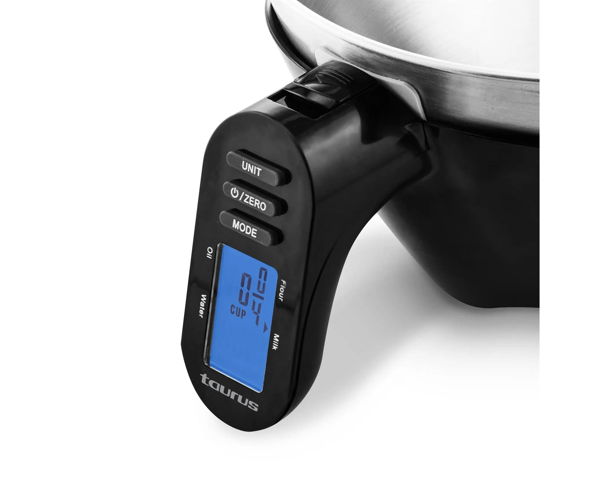 Taurus Kitchen Scale Battery Operated Stainless Steel Black 3kg Effortless Inox