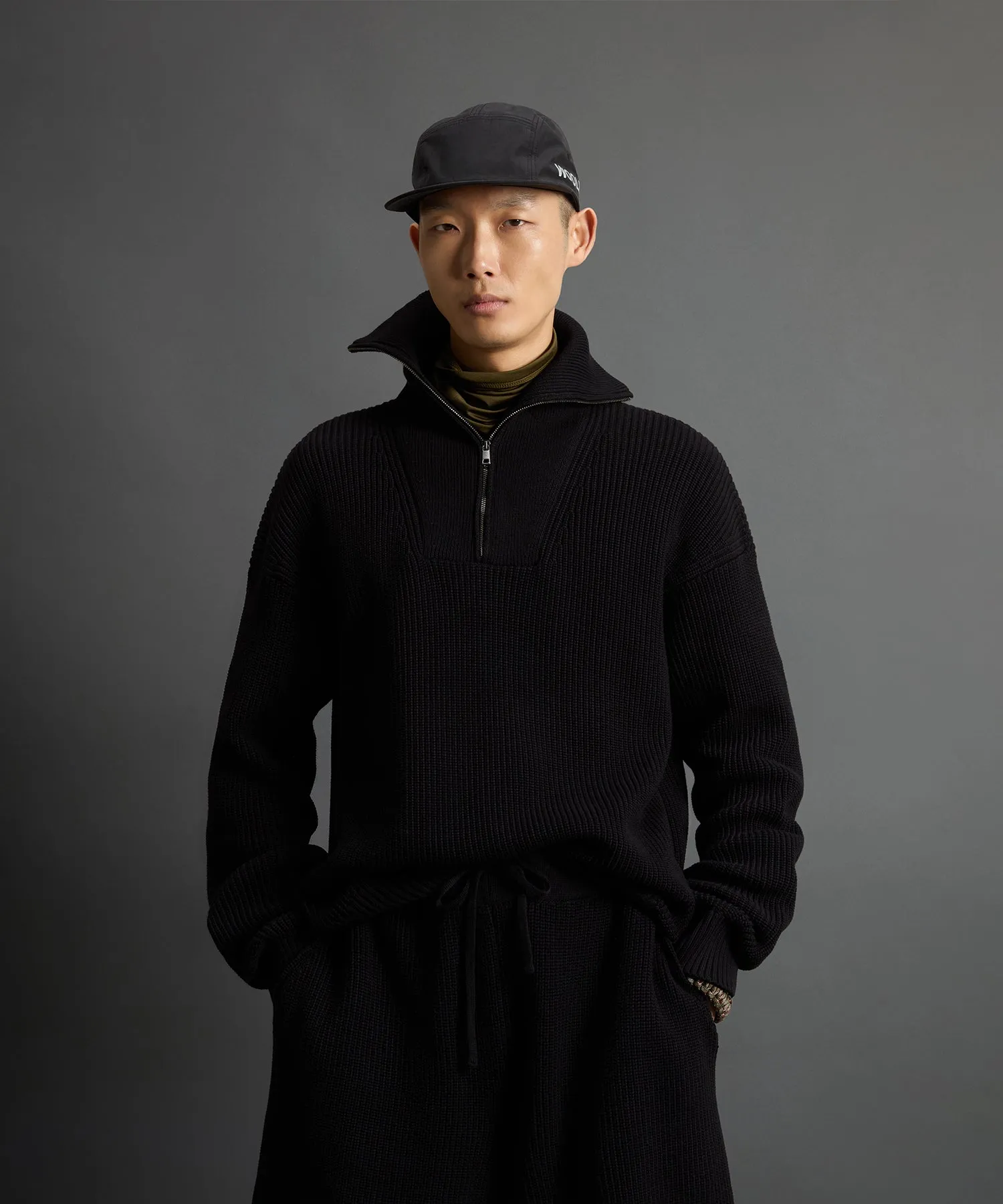 Todd Snyder x Woolrich Cotton Half-Zip Sweater in Black