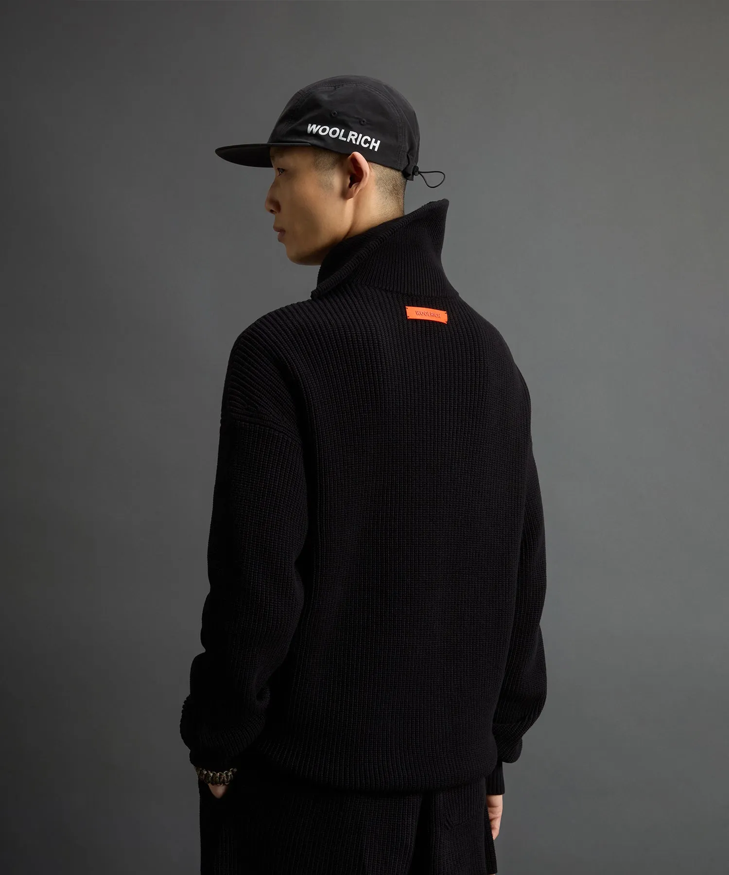 Todd Snyder x Woolrich Cotton Half-Zip Sweater in Black
