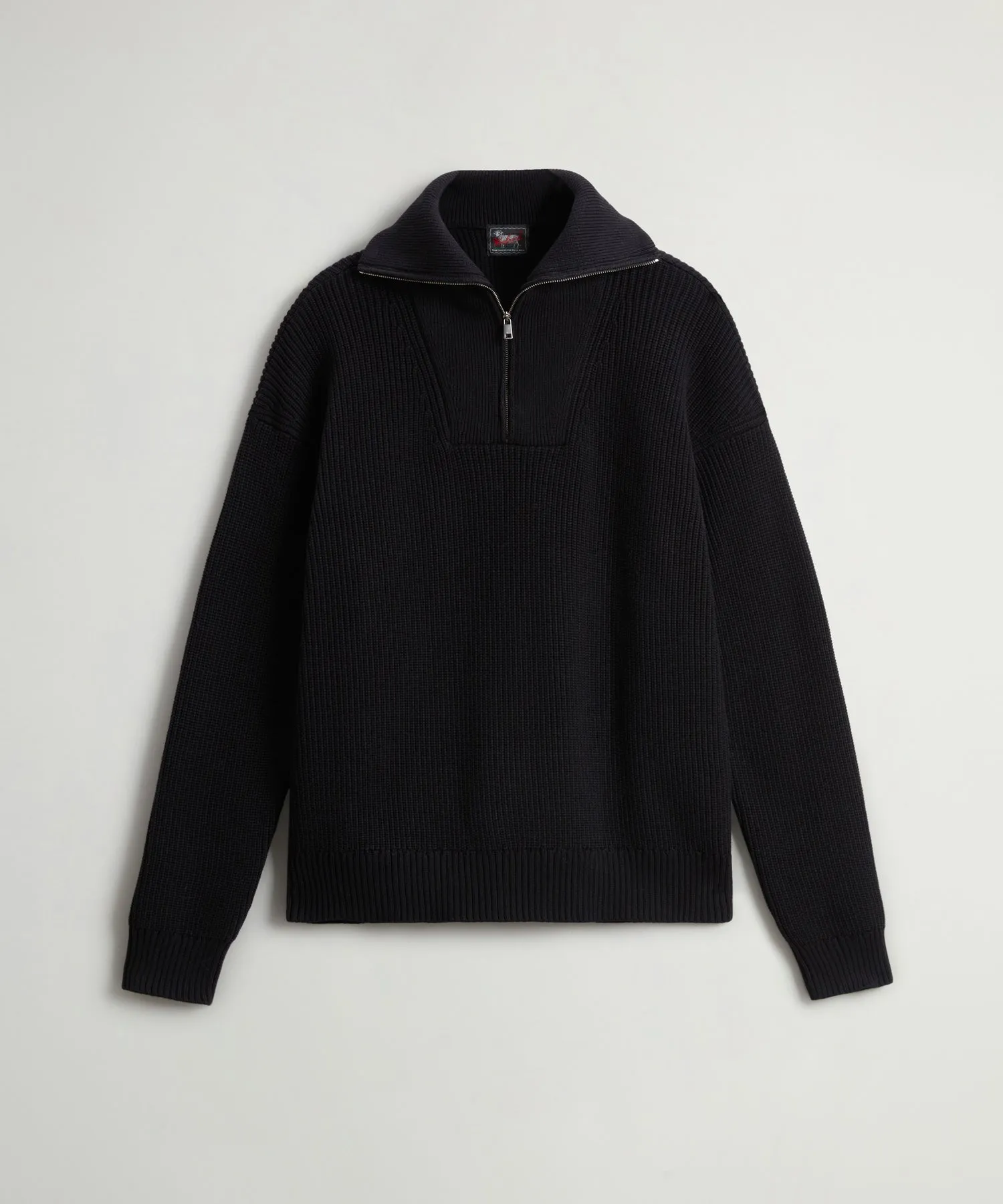 Todd Snyder x Woolrich Cotton Half-Zip Sweater in Black