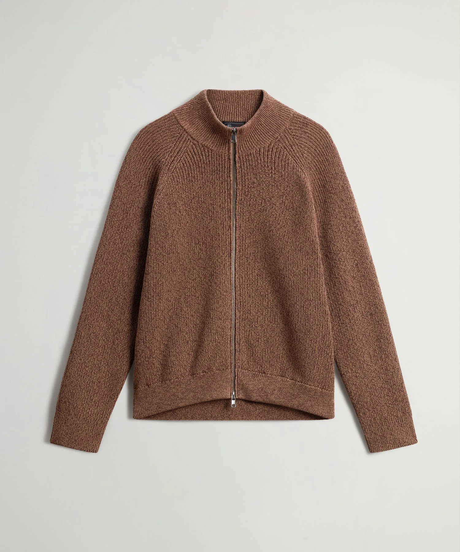 Todd Snyder x Woolrich Cotton Zip-Up Sweater in Brown