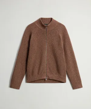 Todd Snyder x Woolrich Cotton Zip-Up Sweater in Brown