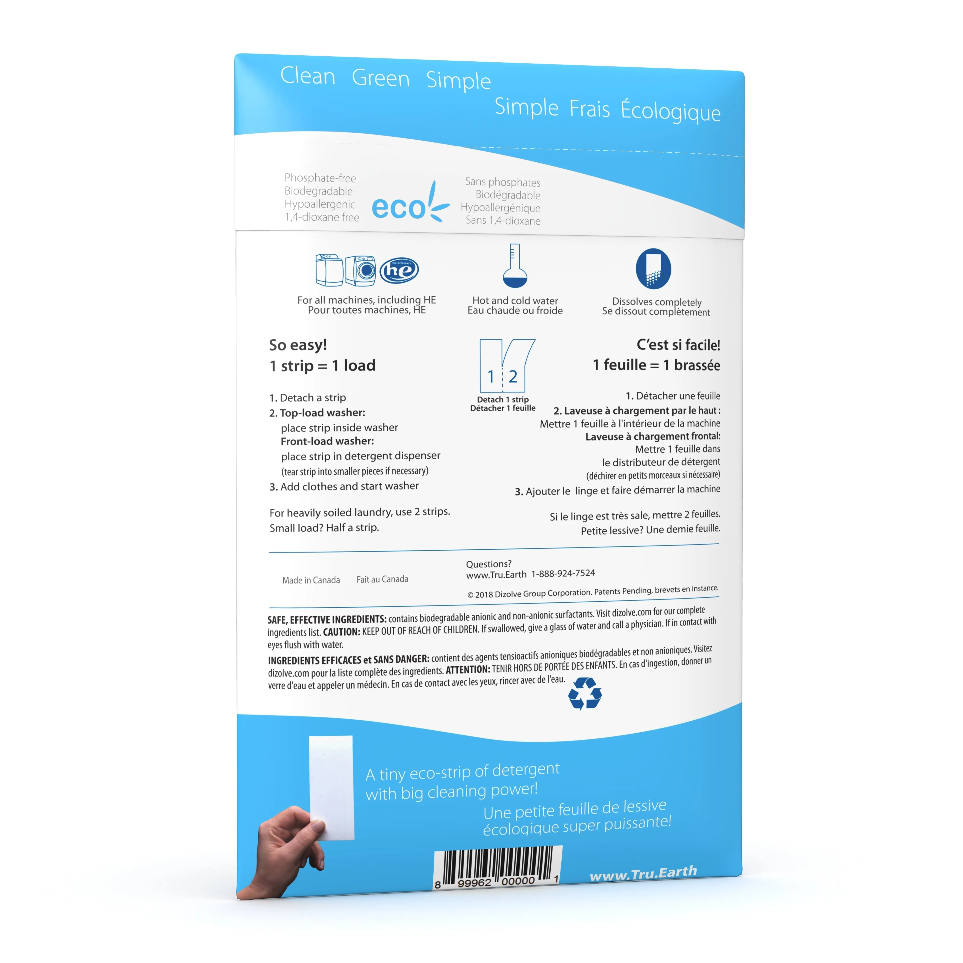 Tru Earth Eco-strips Laundry Detergent (Fresh Linen) - 32 Loads