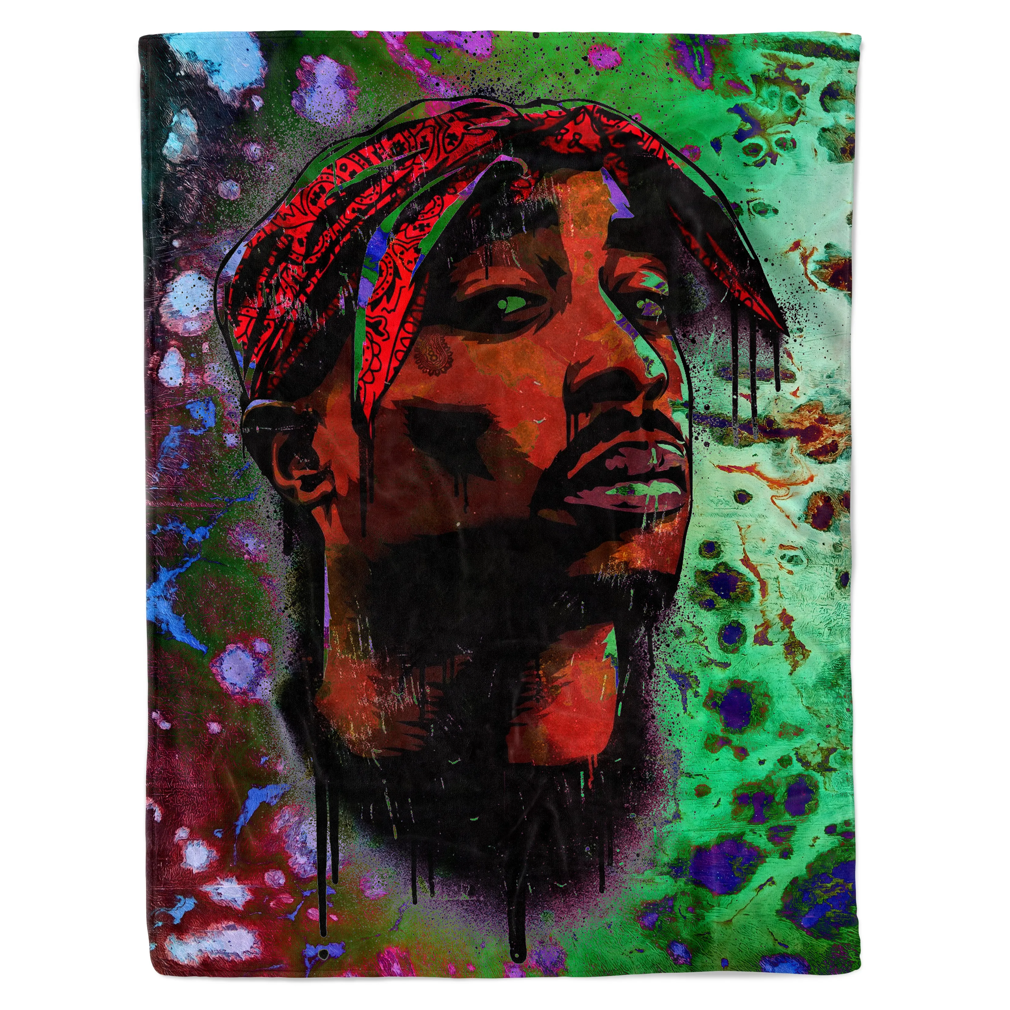 Tupac Abstract Graffiti Blanket