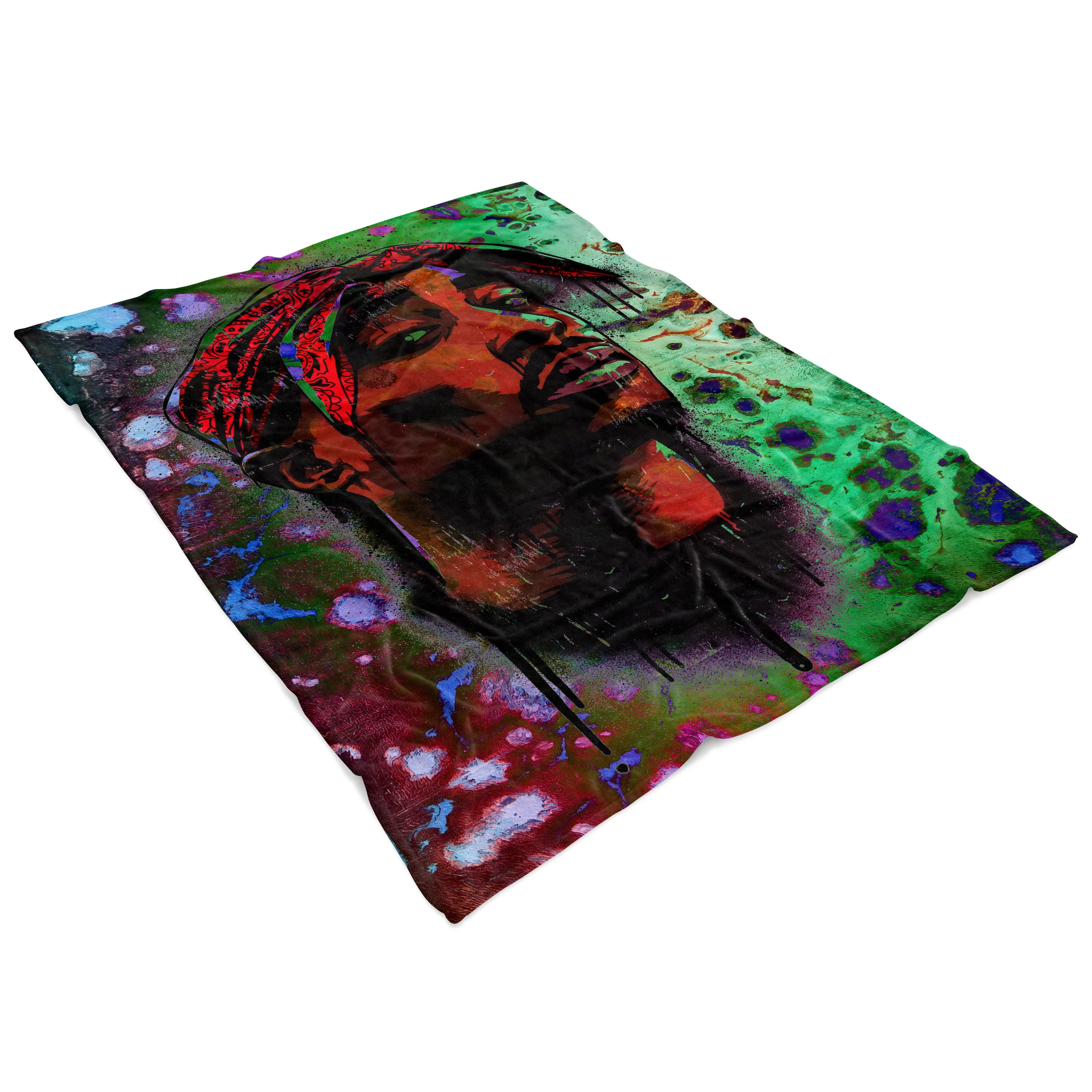 Tupac Abstract Graffiti Blanket